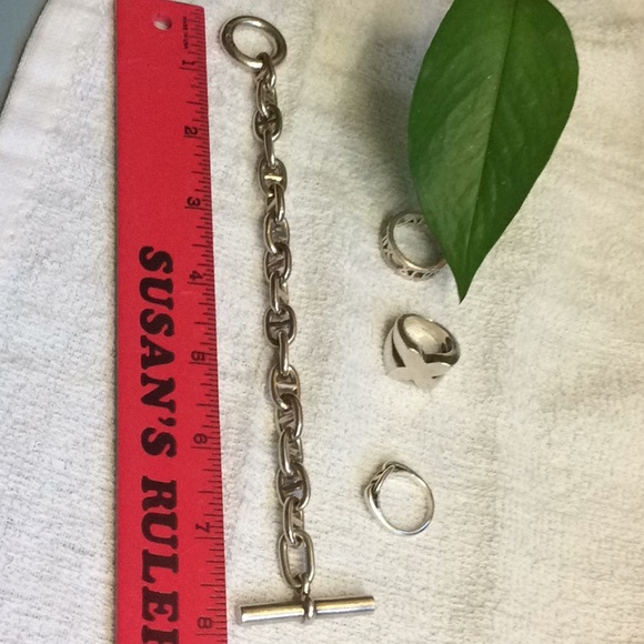 Sterling silver chain anchor bracelet - Picture 4 of 9